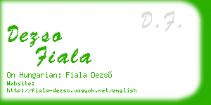 dezso fiala business card